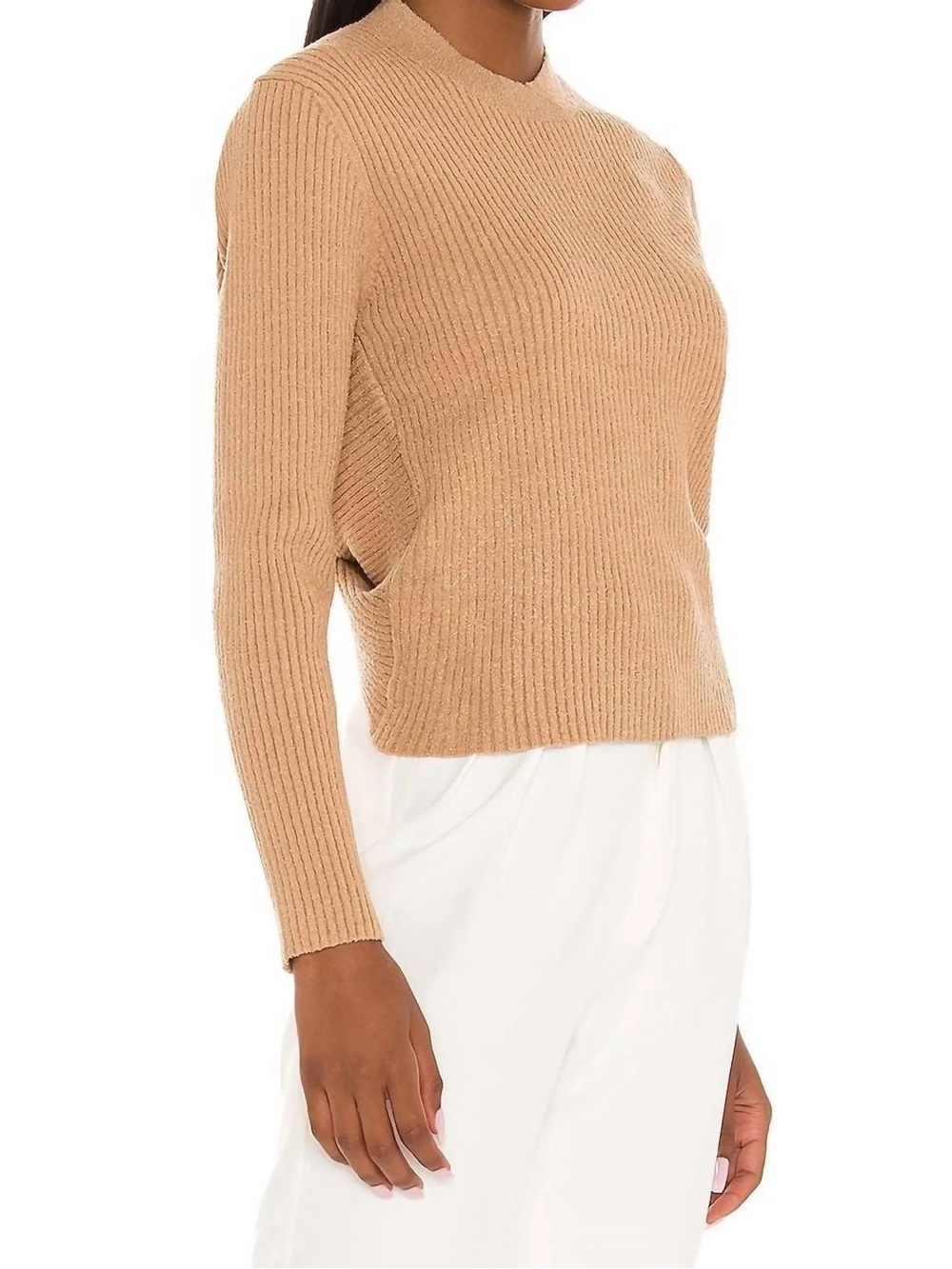 Prescott Open-Back Twist Ribbed Sweater - Camel - Picture 5 of 11